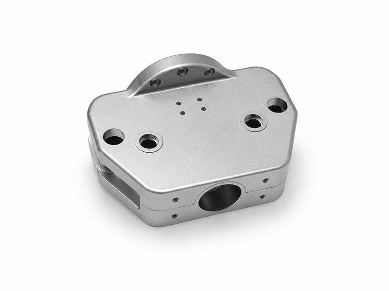 CNC milled aluminum part with multiple features